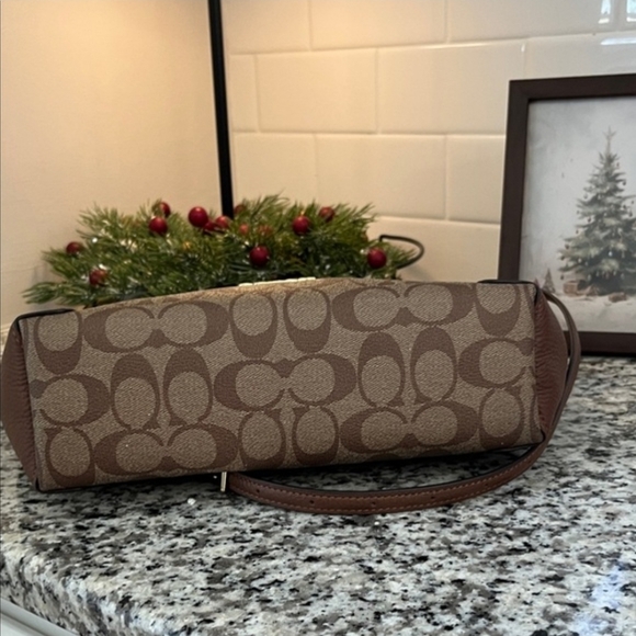 NWOT Coach Signature Kacey Satchel Crossbody Canvas and Brown Leather - Picture 4 of 12